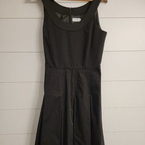 Calvin Klein Black Pleated Fit & Flare Dress - Size 12